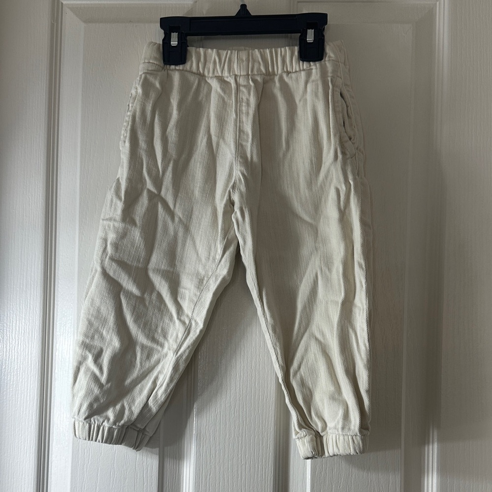 Zara Cream Elastic-Waist Kids Jogger Pants